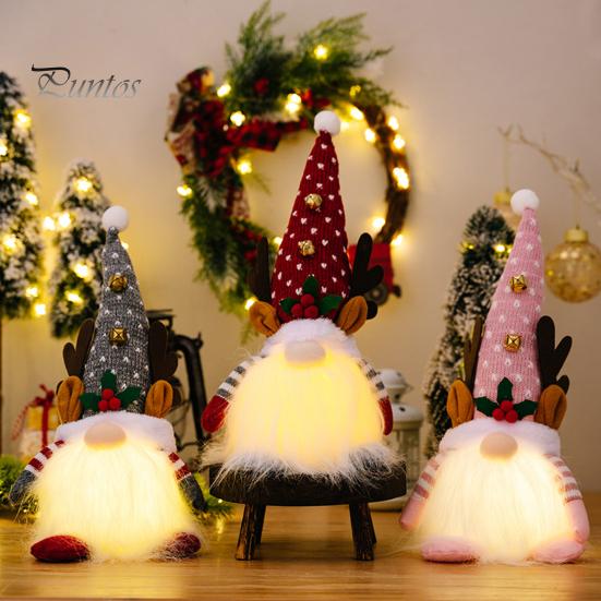 

Рождественская кукла-гном, плюшевая ручная работа со светодиодной подсветкой, длинная борода, создает атмосферу, праздничные рождественские украшения с гномами