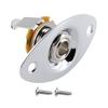 FLEOR 1/4'' 6.35mm Guitar Jack Output Jack Socket for Electric Guitar Parts, Black / Chrome