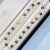 10Mm Design Natural Obsidian Artificial Crystal Pearl Necklace Clavicle Chain