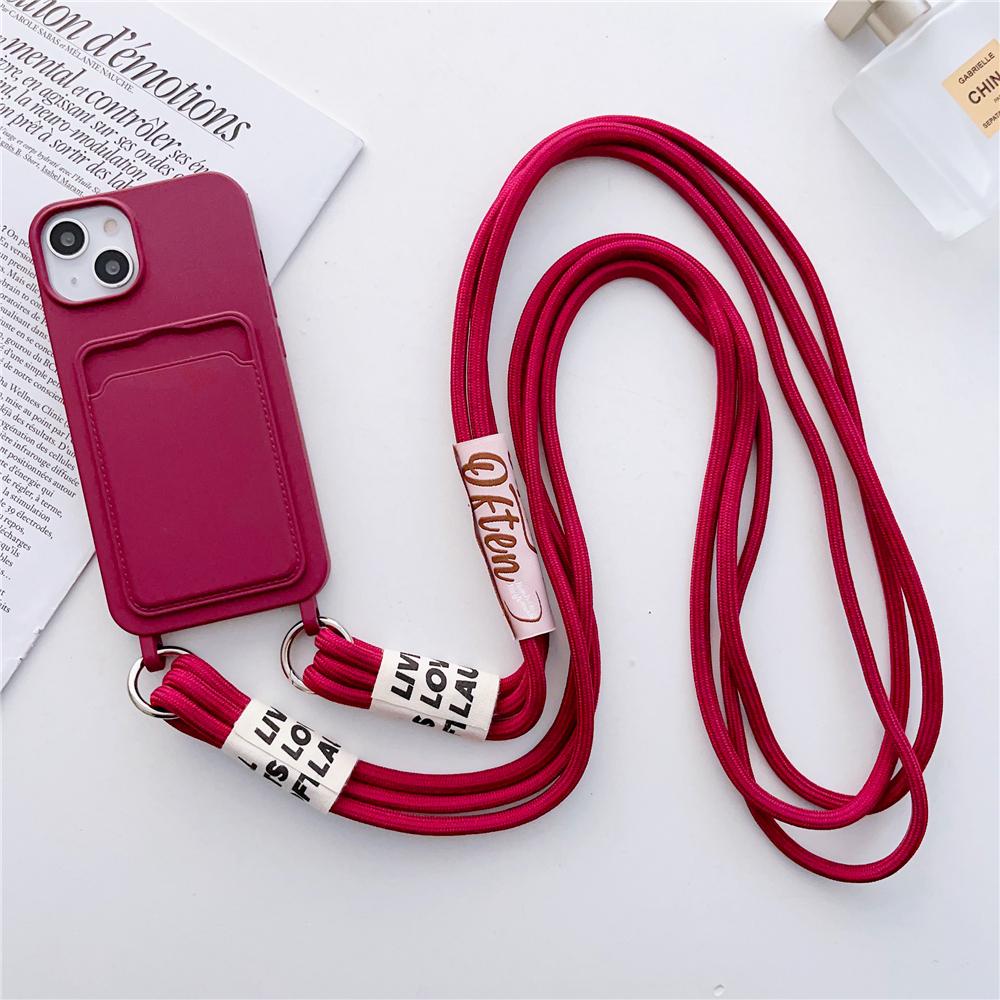 Liquid Silicone Wallet Crossbody Necklace Lanyard Card Holder Case for iPhone 16 15 13 11 12 14 Pro Max X XS 7 8 Plus Soft Cover