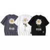 Guochao Brand Daisy Printing Short-Sleeved T-Shirt For Men And Women Couples Oversize Street Half-Sleeved Ins Tide