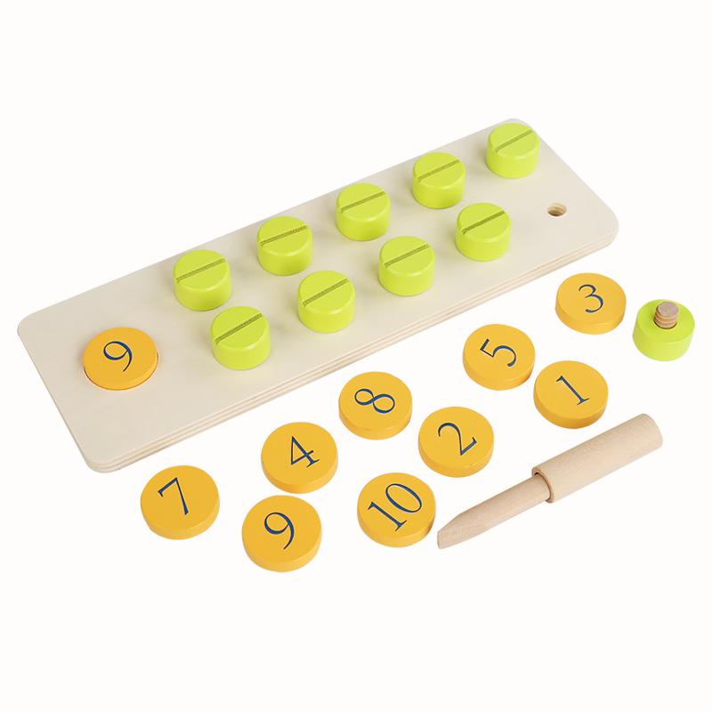 

Детская деревянная комбинация винт-гайка, разборная счетная доска, строительные блоки, игра Монтессори по математике, развивающие игрушки для детей