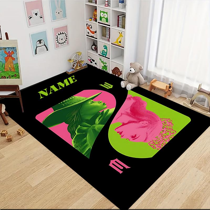 Custom Name Halloween Witch Night Carpet Rug Customizable Soft Washable Anti-Slip Home Living Room Sofa Mats Personalized Rug. 0909332