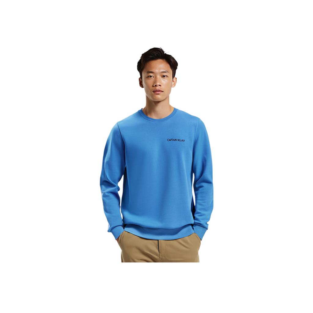 Anta Basketball Series Back Print Letter Casual Stretch Round Neck Pullover Sweatshirt Men Sweatshirt Light-Purple Blue 152411701-2