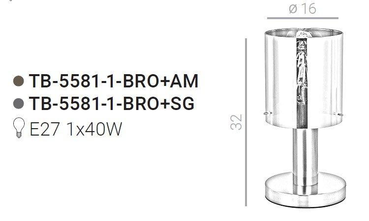 Lampa Stołowa Sardo TB-5581-1-BRO+SG Italux