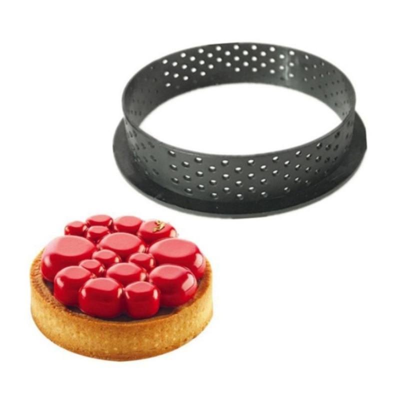 Tart Ring Non-Stick Perforated Food Safe Baking Mold for Homemade Pie Cake Mousse Dessert Party Prep