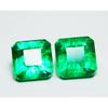 Natural Green Emerald Loose Gemstone 14.50 Zambia Square Cut Pair for Jewelry Making and Crafts