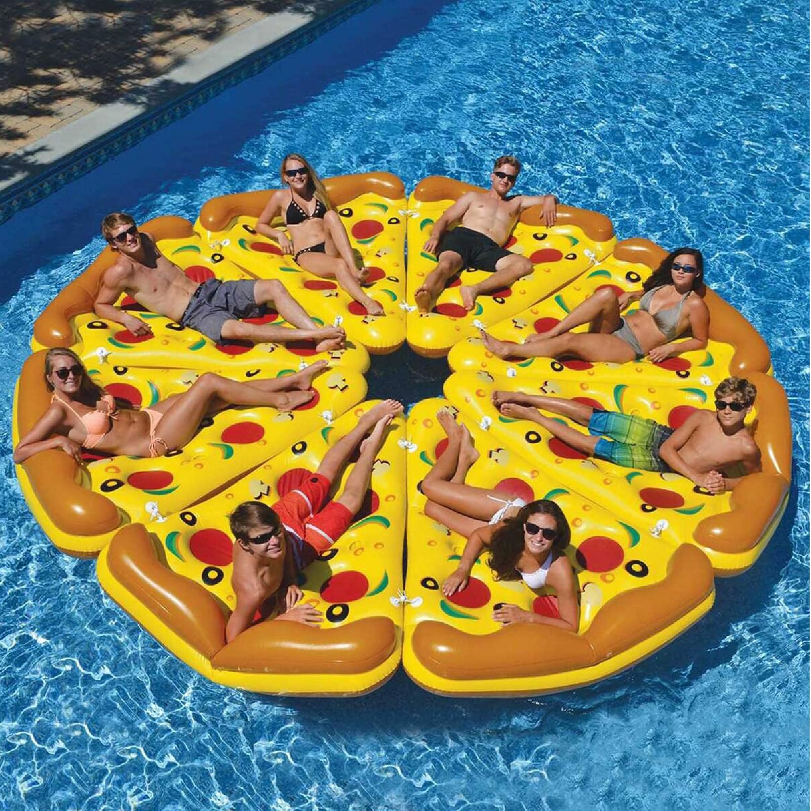 

Boono Pizza Float for Adults, 120cm, Swimming Pool, Ocean, Water Toy, Inflatable Float for Adults (Set of 8 Pizzas)