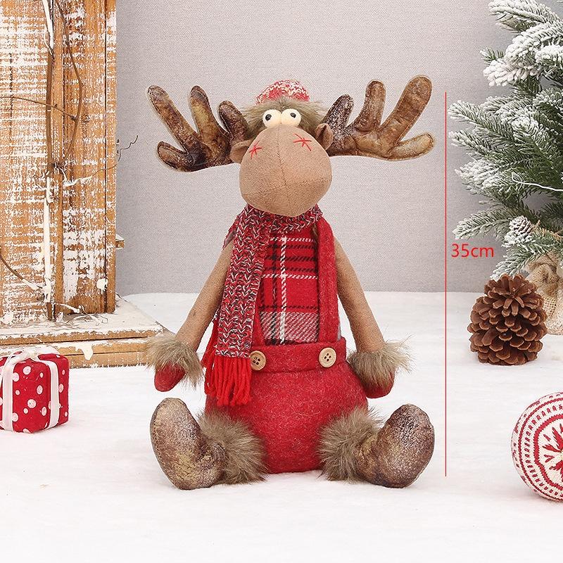 New Creative Christmas Doll Ornament Party Supplies Elk Festival Decoration Embellishment Plush Doll New Year's Supplies