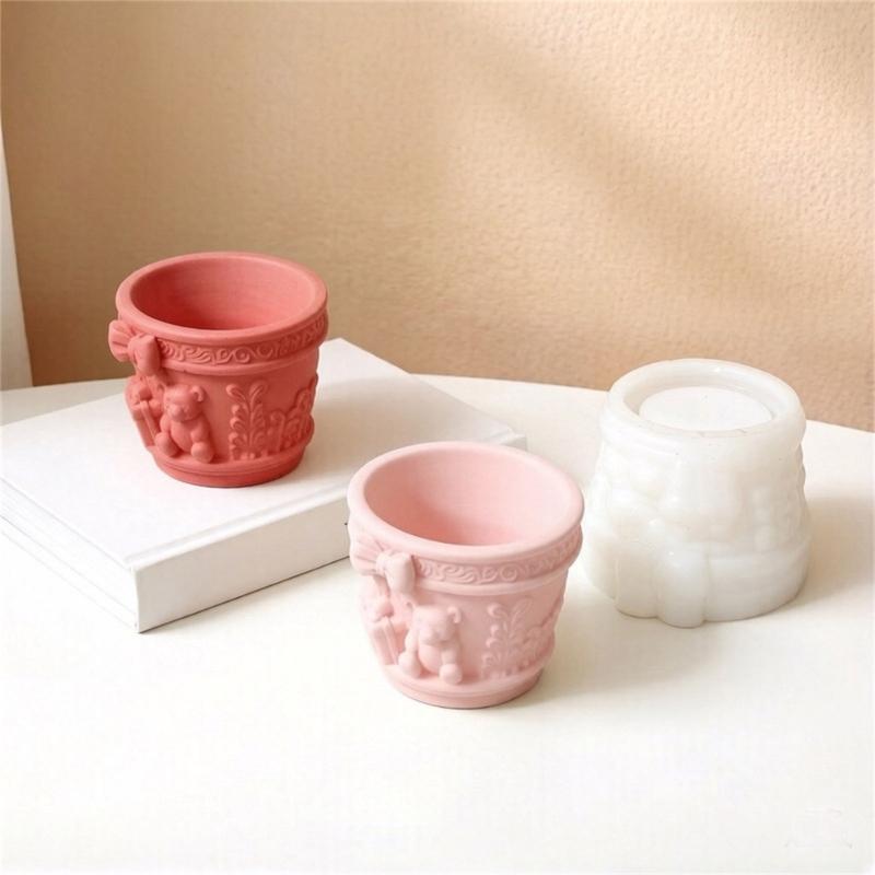 Creative Bear Silicone Mold For Resin Jewelry Making Easy Demolding Miniature Planter And Decorative Items Mould