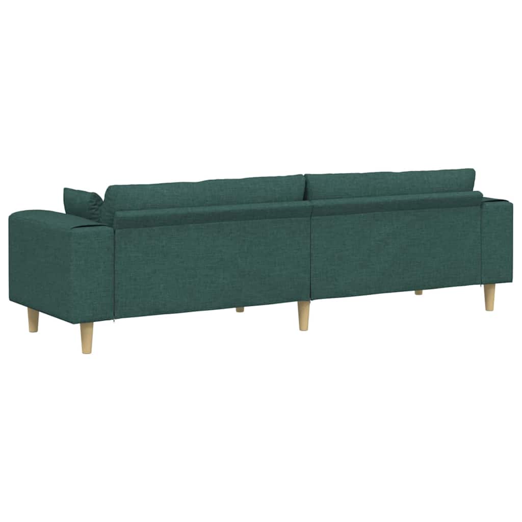 Sofa with Cushions Dark Green 250 x 77 x 76 cm Fabric