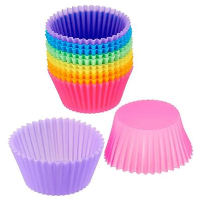 12 Stück/Set Silikon Kuchenform Runde Form Muffin Cupcake Backformen Küche Kochen Backformen Maker DIY Kuchen Dekorationswerkzeuge