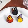 Halloween Duck Enamel Pins Witch Ducky with Pumpkin Grim Reaper Duck Spooky Season Brooches Lapel Badge Jewelry Gift for Friends