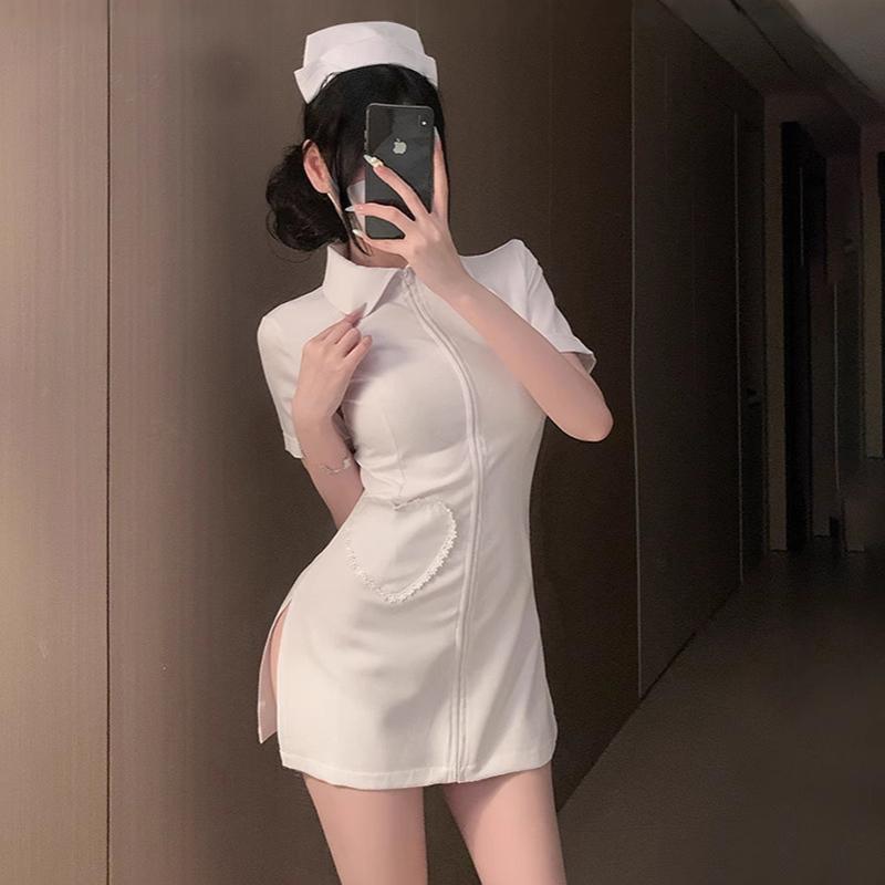 Japanese Nurse Uniform Halloween Cosplay Costume Women Sexy Lingerie Nightdress Maid Role Play Outfit Sweet Nurse Suit Nightwear