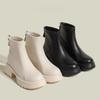Leather White British Martin Boots Women's 2025 New Small Inner Height Increase Thin Boots Thick-soled Explosive Short Boots