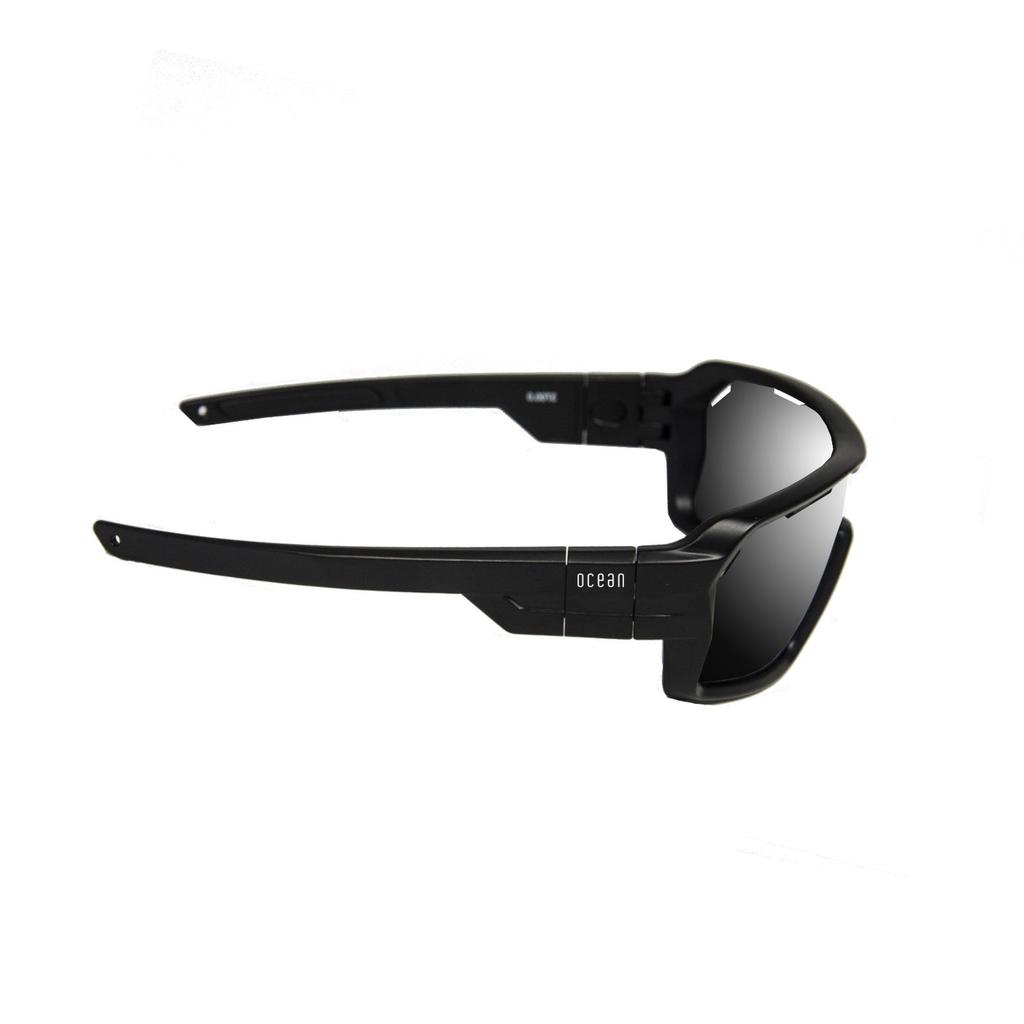 OCEAN CHAMELEON Floating UV Recycled Interchangeable Frame Shiny Black Smoke Sunglasses, Protection, Materials, & Strap, (Polarized Lenses),