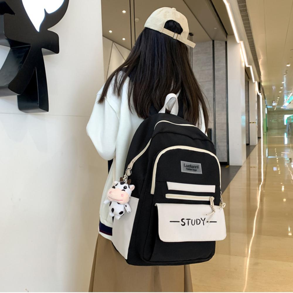 Canvas Nylon School Bag Large Capacity School Backpack Cute Student Backpack  Travel