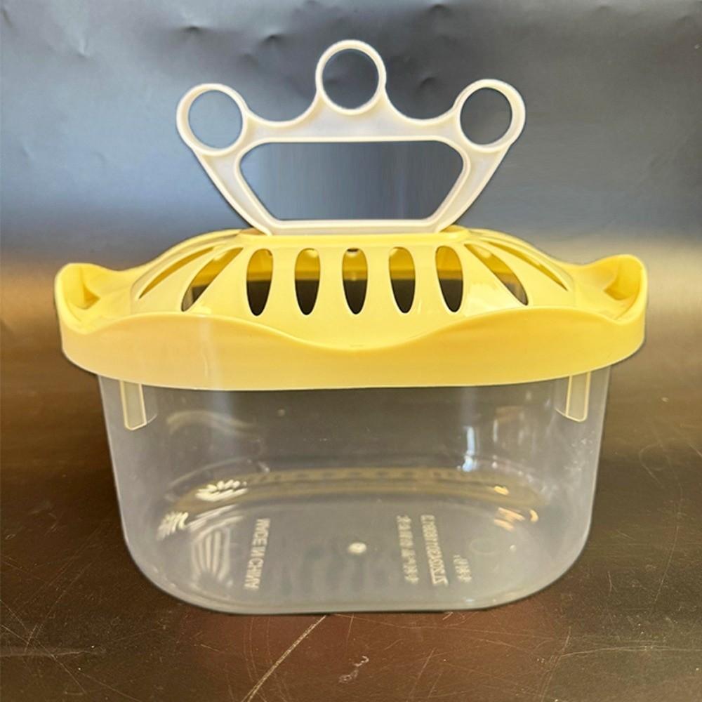 

Transparent Design Pet Transport Box Easy Clean Turtle Tank Small Fish Tank Reptile Transport жовтий