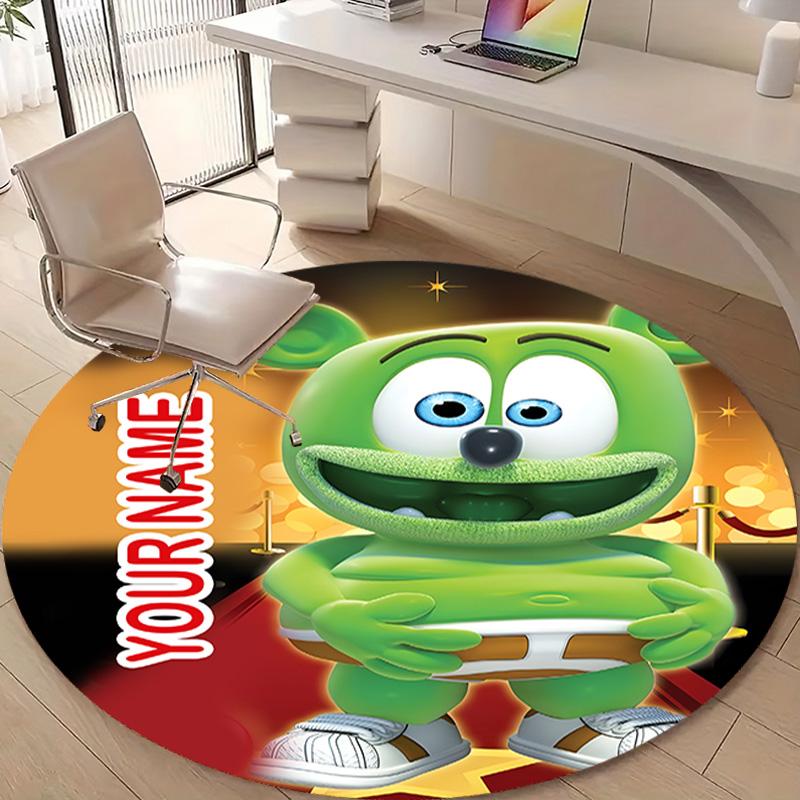 Personalized Gummibar friends Round Chair Office Rug - Perfect for Mat, Office Chair & More - Ideal Gift for Birthdays and Holidays