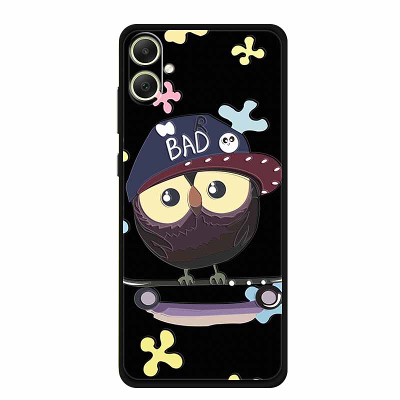 3D Emboss Case For Samsung Galaxy A06 M06 F06 A05 M05 F05 Phone Case A 06 M 05 Flower Black Silicone Soft Back Cover Coque Funda