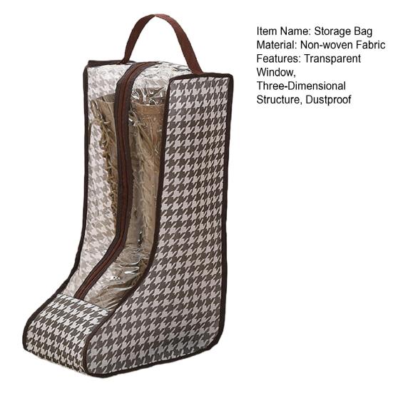 Stiefel-Aufbewahrungstasche Staubdichter Stehender Schuh-Organizer Tragbare Stiefel-Schutzhülle mit Transparentem Fenster Griff für Kurze Hohe Stiefel