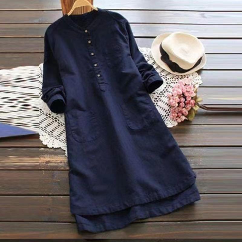 Medium and Long Long-sleeved Shirt Slim and Thin Fashionable Large-size Casual Outerwear Top