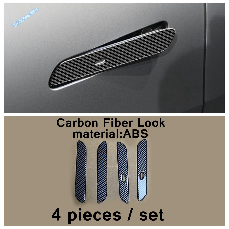 For Kia EV6 GT   Carbon Fiber Headlight Switch Button / Armrest Box Anti Kick / Door Bowl Panel Cover Trim Accessories