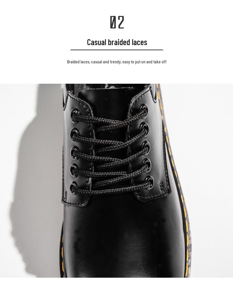 Men's Spring 2021 Black Low-Top Martin Boots - Versatile, British Style Casual Genuine Leather Shoes