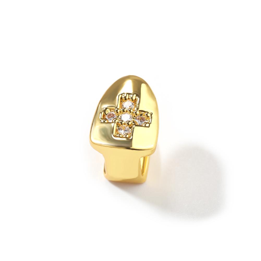 Hip Hop Denti Incrociati Diamante Grillz Grillz per Dente Singolo Gioielli per il Corpo