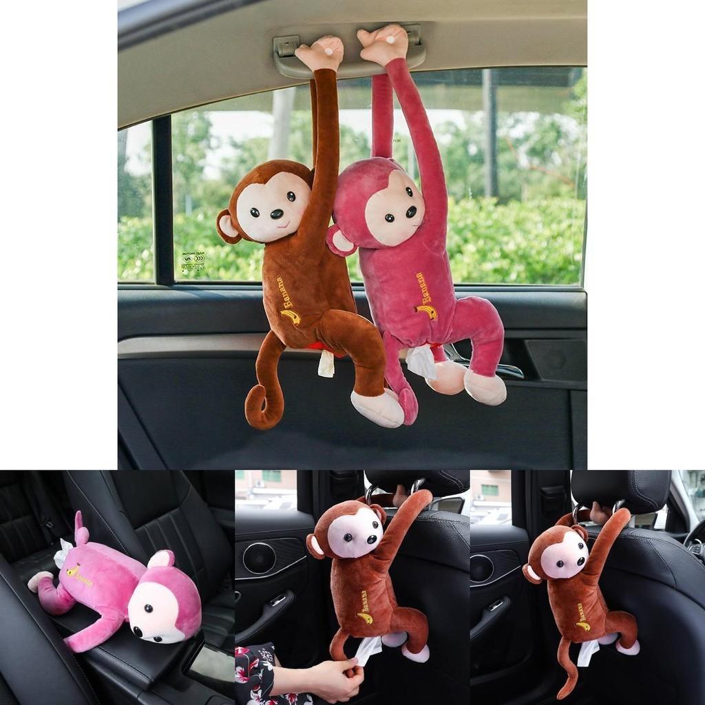 Auto Innenraum Dekoration Affe Taschentuchbox Niedlicher Sitzlehnen Hängender Taschentuchhalter Cartoon Affen Design