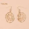 1 Pair Women Hook Earrings Hollow Vortex Shape Smooth Polished Ear Decoration Jewelry Vacation Earrings Party Hanging Earrings Commute Dangle Earrings