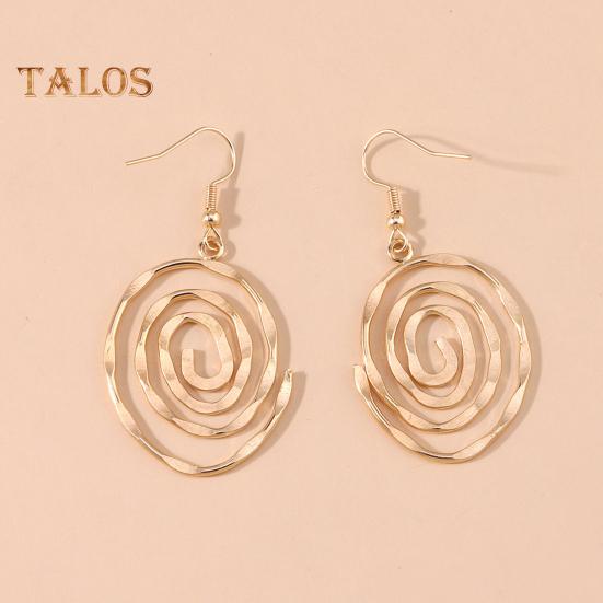 1 Pair Women Hook Earrings Hollow Vortex Shape Smooth Polished Ear Decoration Jewelry Vacation Earrings Party Hanging Earrings Commute Dangle Earrings