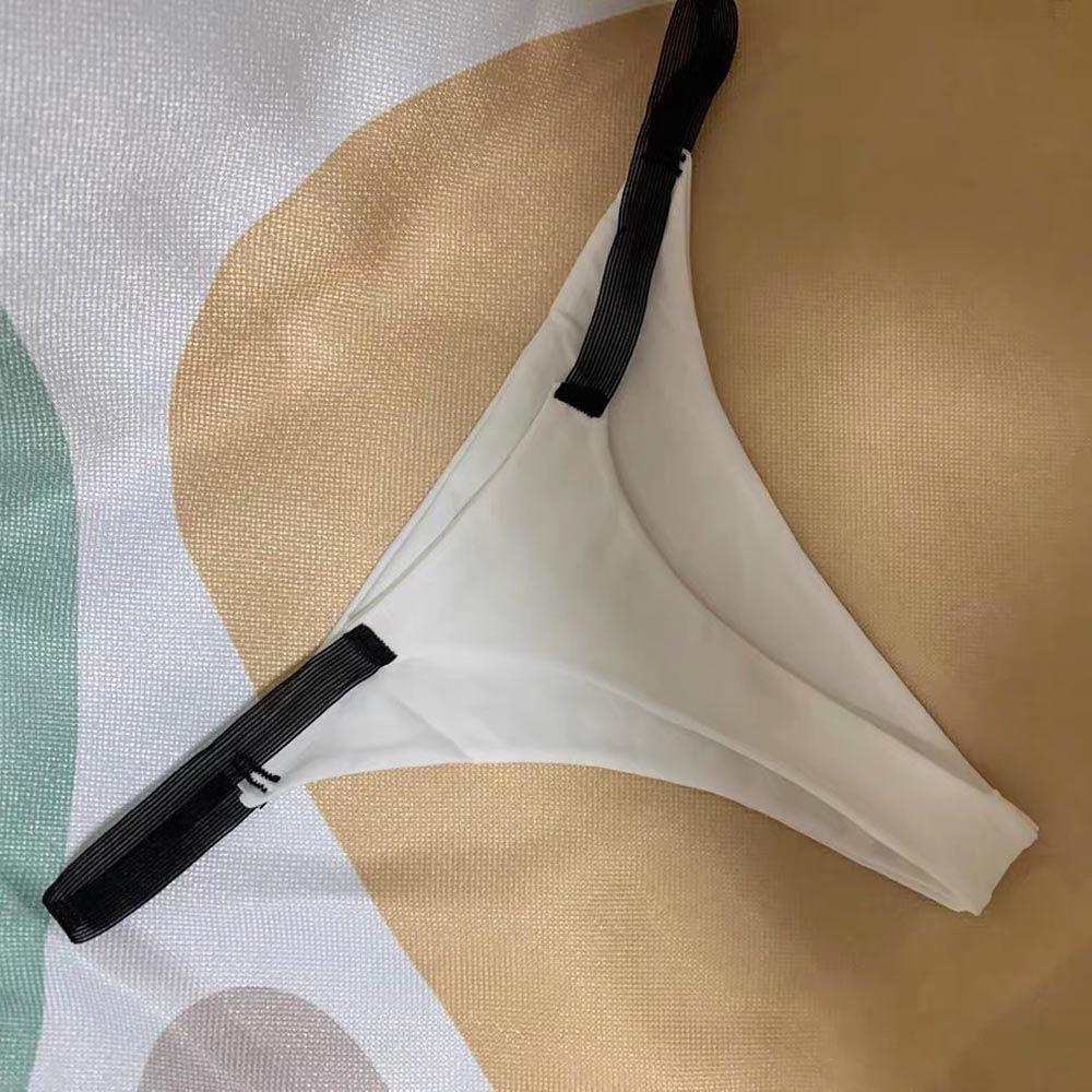 

Однотонные трусики-бикини для девочек из хлопка с тонким поясом, женские трусики-стринги в Корейском стиле