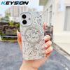 KEYSION Luxuxy Glitter Magnetic Phone Case for MagSafe for iPhone 12 13 14 Pro Max 14 Plus Soft TPU+PC Shockproof Back Cover
