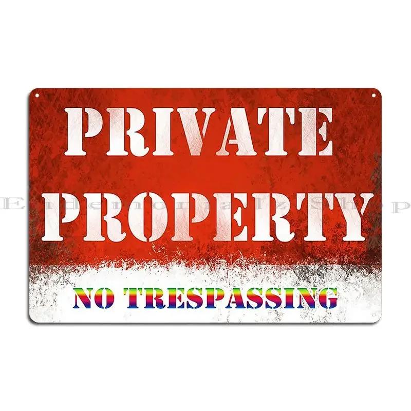 Warnschild Privatgrundstück Betreten verboten Regenbogen Metallschild Kino Lustig Eisen Lustiges Personalisierbares Blechschild Poster