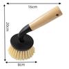 Multi-functional Bamboo Dishwashing & Pot Cleaning Brush with Short & Long Handles for Non-scratch Kitchen, Fruit, and Vegetable Cleaning