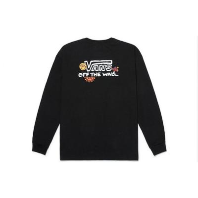Rückseitiger Logo-Print Rundhals Langarm T-Shirt Herren Oberteile Schwarz VN0A5H86BLK