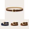Minimally Retro Gold Ring Buckle Decorative Suede Women Casual Belt For Fashion Accessories