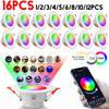 1-16PCS 10W Smart LED Downlight Bluetooth Ceiling Lamp RGB Recessed Round Light APP Remote Control for Google Alexa Home