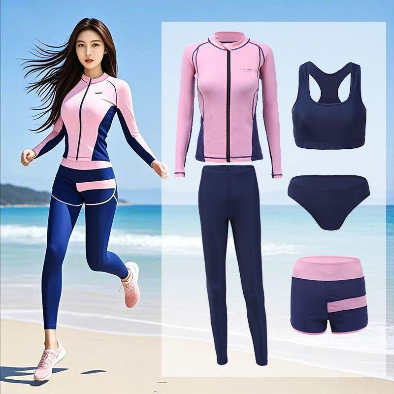 Diving Wetsuit Set Women Quick Dry Long Sleeve Rash Guard Pants 5 Piece Swimwear Snorkeling Surfing Water Sports