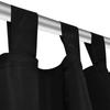 2 Pcs Black Micro Satin Tab Top Curtain 140 X 175 Cm