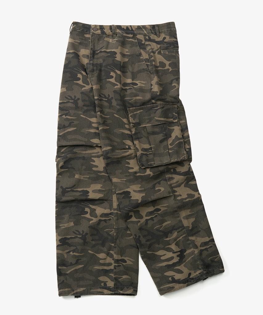TOFFEE Camo Wide Cotton Pants (Deep Khaki)