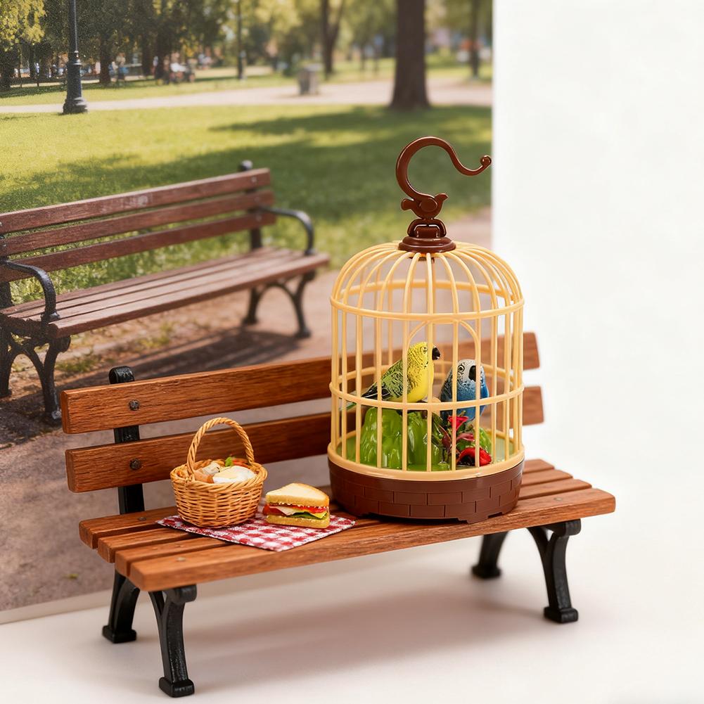 Voice Activated Induction Birds Birdcage Toy Talking Chirping Fluttering Parrot Birds Toys Gifts Simulation Bird Cage Fake Bird