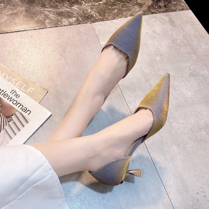 New Pointed Toe Thin High Heel Solid Pumps for Female Women Shoes Handmade Shallow Slip-on Casual Elegant Dress Summer Shoes
