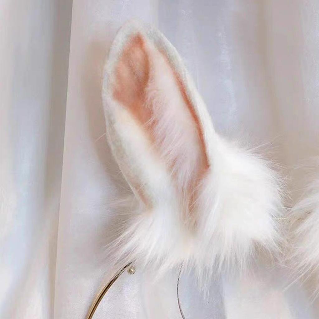 Rabbit Ear Headband Tail Girls Cosplay Accessories Beast Ears Fursuit Masquerade Cosplay Party