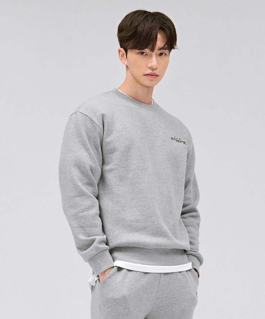 CHASECULT Unisex Essential Lettering Fleece Sweatshirt - Grey