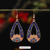 Chinese retro cloisonne enamel earrings female classical temperament simple flower earrings niche design earrings