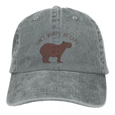 Baseball Caps Optimistic Capybara Merch Unisex Women Vintage Distressed Denim Don't Worry Be Capy Snapback Cap