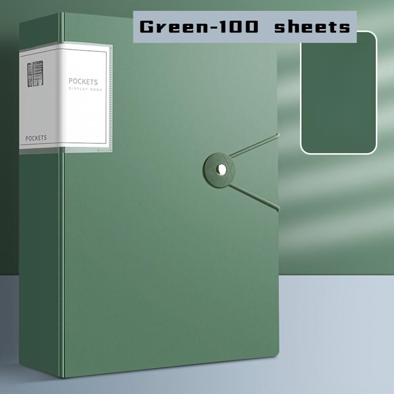 100-Pocket Expandable A4 File Folder - Waterproof & Dustproof Document Organizer with Elastic Closure for Office/Home