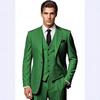 New Men's Slim Fit Three Piece Suit Business Korean Style Formal Wear Polyester Fiber Spring Autumn Season Double Slit
